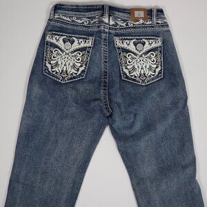 Western Blue Brand Embellished Flare Leg Y2K Jeans Size 11